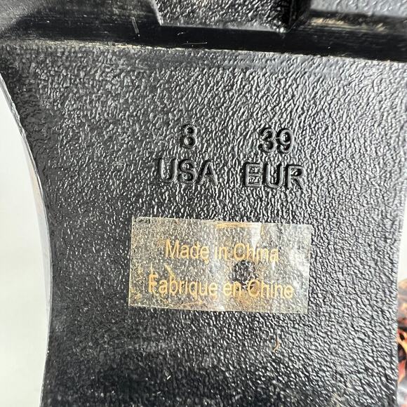 Jeffrey Campbell Chelsea Rain Boots Womens 8 Brown Black Leopard Print Pull On - Picture 10 of 10